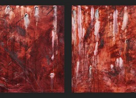 Muscle 1 and 2 – mixed media – oil on panel, 2x 24” x 24
